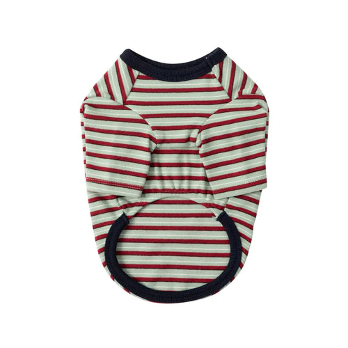 andblank A Stitch SoftWarm Stripe Short Sleeve : Green