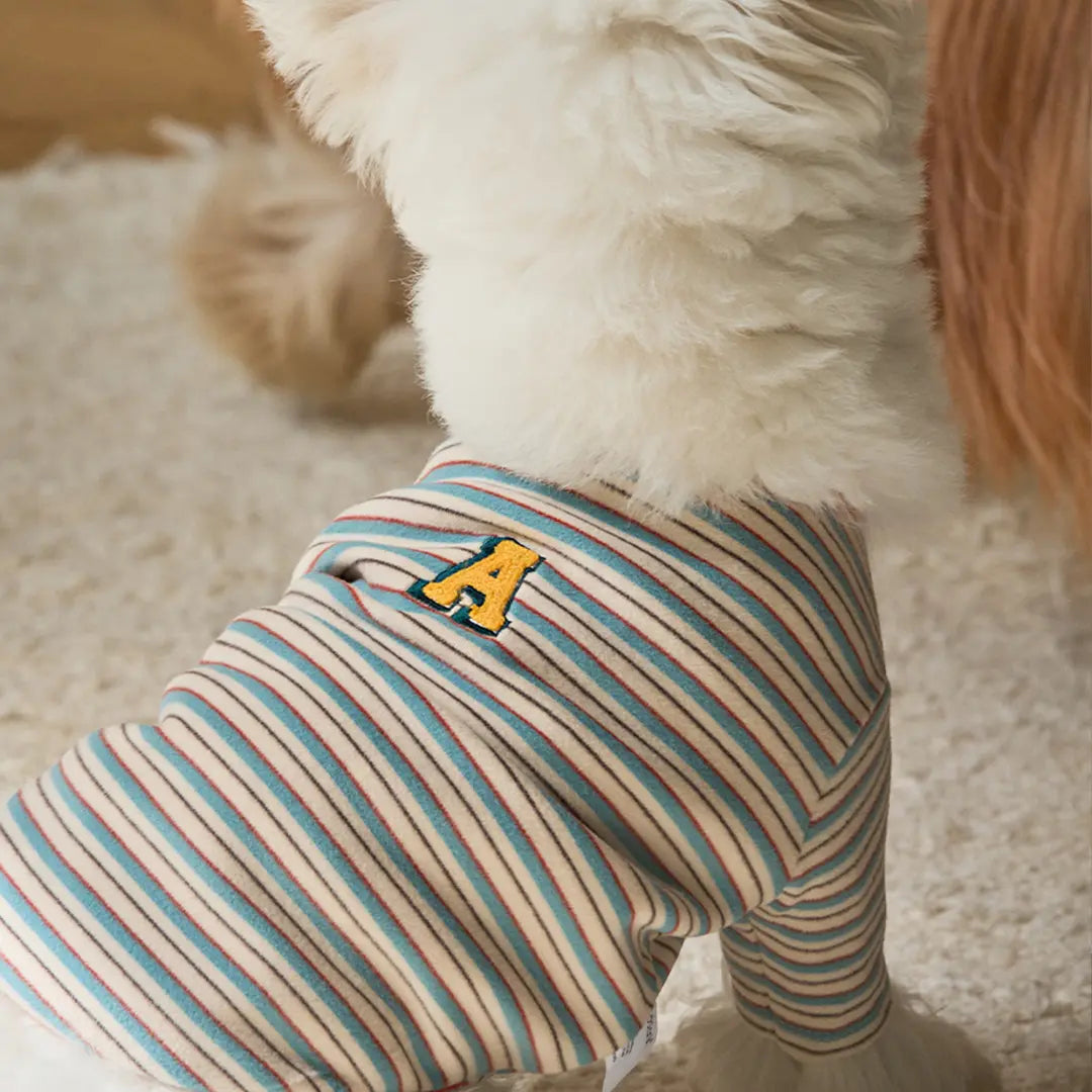 andblank A Stitch SoftWarm Stripe Short Sleeve : Ecru