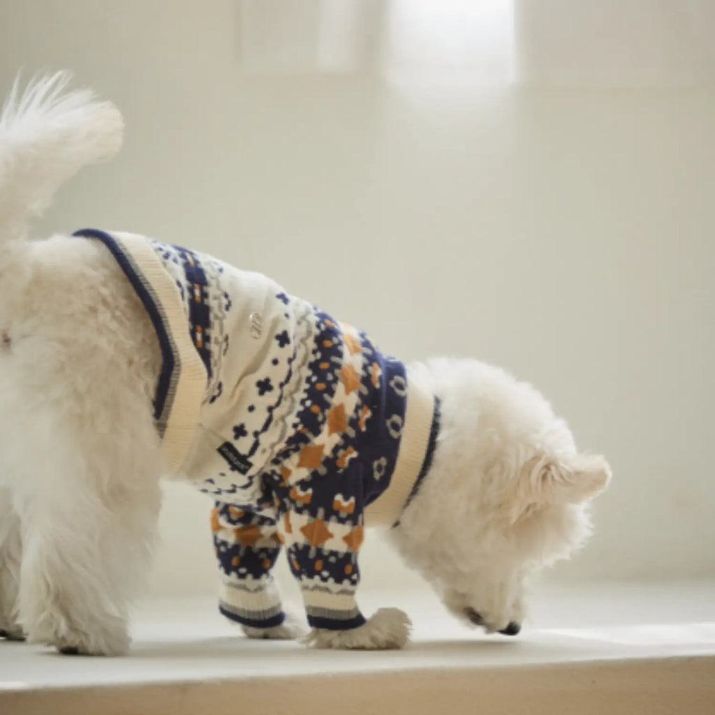 [andblank X urago] Jacquard Nordic Knit: Ivory