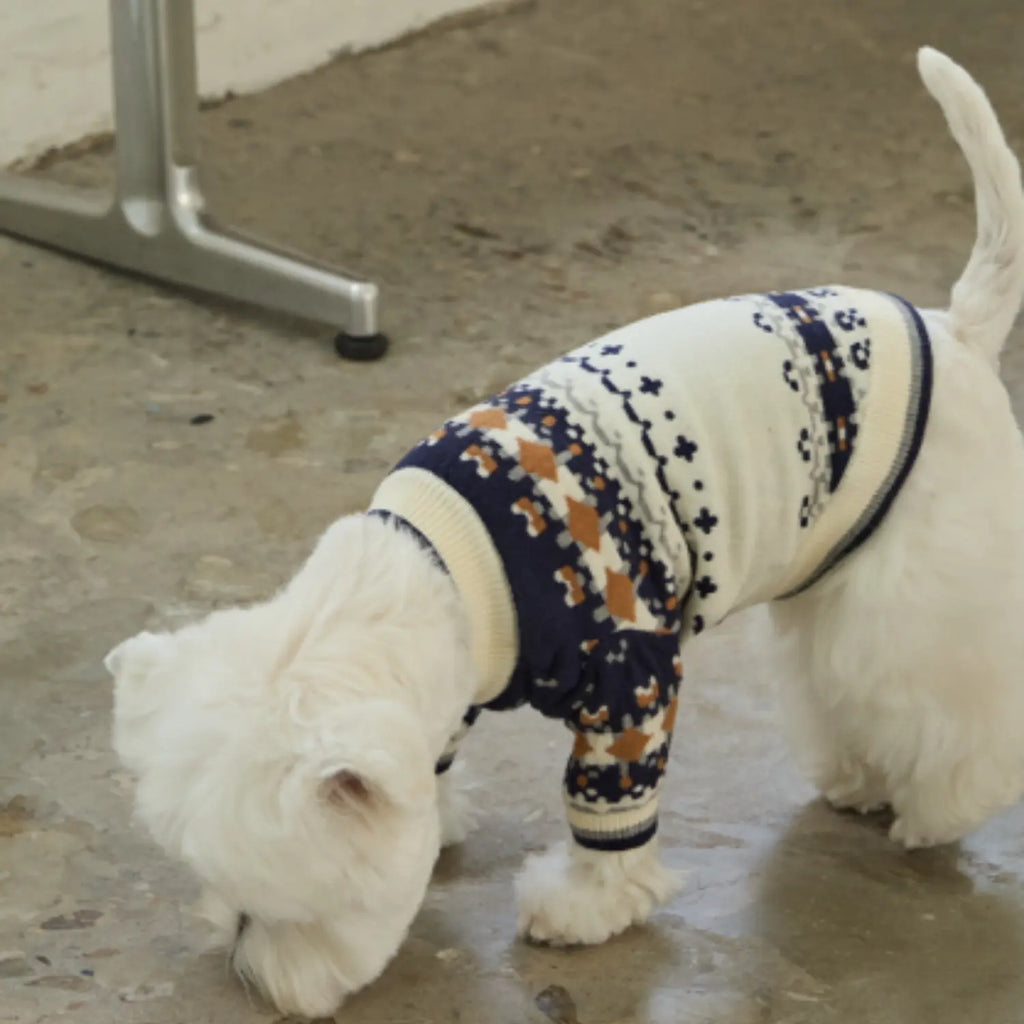 [andblank X urago] Jacquard Nordic Knit: Ivory