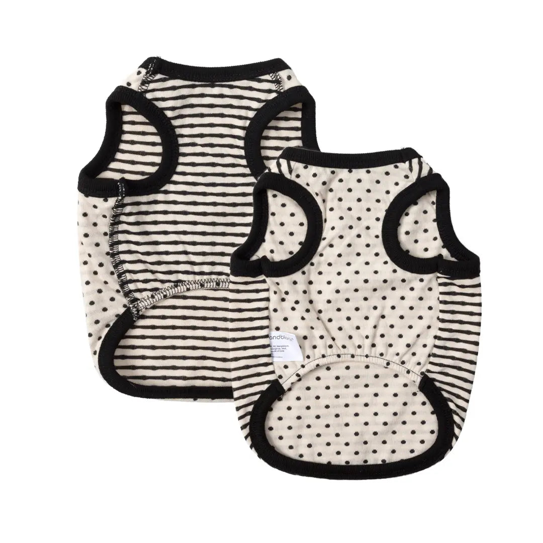 andblank A Stripe Sleeveless : Black