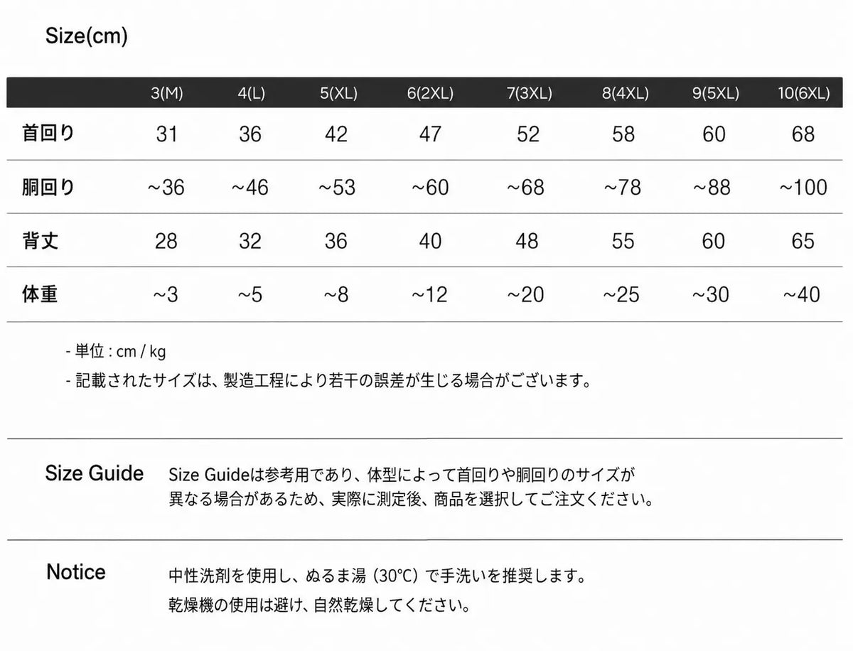 サイズチャート